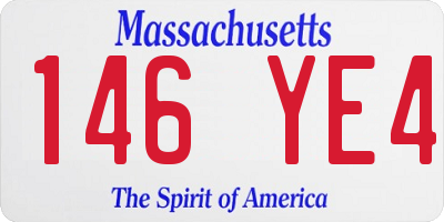 MA license plate 146YE4
