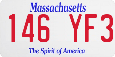 MA license plate 146YF3