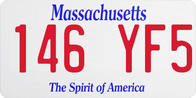 MA license plate 146YF5