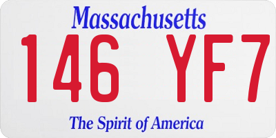 MA license plate 146YF7