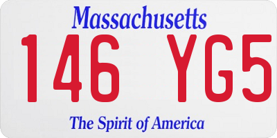 MA license plate 146YG5