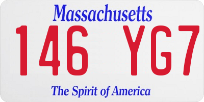 MA license plate 146YG7