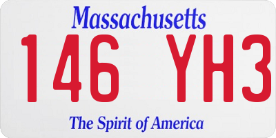 MA license plate 146YH3