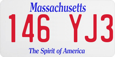 MA license plate 146YJ3
