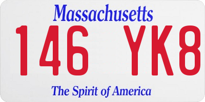 MA license plate 146YK8