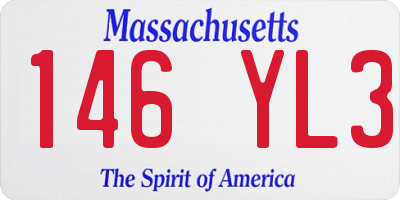MA license plate 146YL3