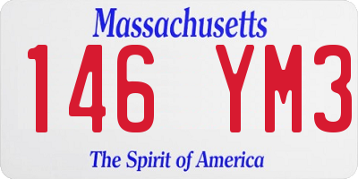 MA license plate 146YM3