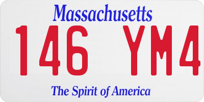 MA license plate 146YM4