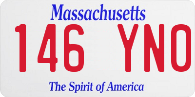 MA license plate 146YN0