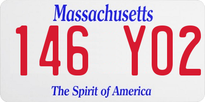 MA license plate 146YO2