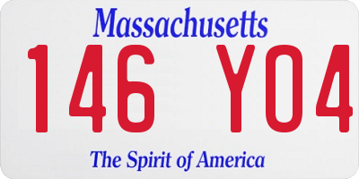 MA license plate 146YO4