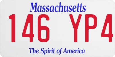 MA license plate 146YP4