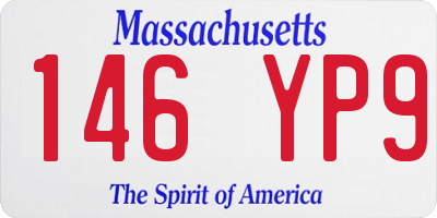 MA license plate 146YP9