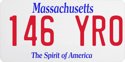 MA license plate 146YR0