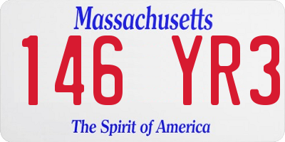 MA license plate 146YR3