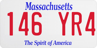 MA license plate 146YR4