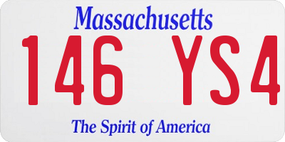 MA license plate 146YS4