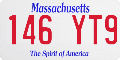 MA license plate 146YT9