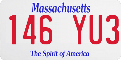 MA license plate 146YU3