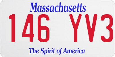 MA license plate 146YV3