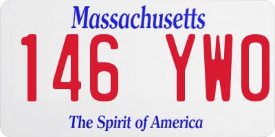 MA license plate 146YW0