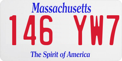 MA license plate 146YW7