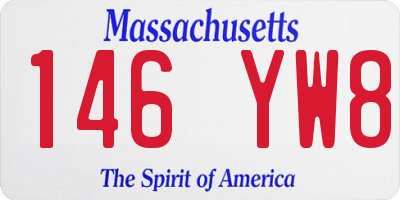 MA license plate 146YW8