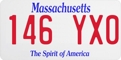 MA license plate 146YX0