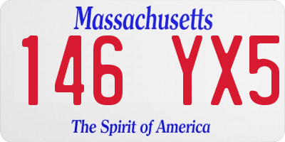 MA license plate 146YX5