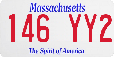 MA license plate 146YY2