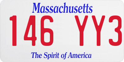 MA license plate 146YY3