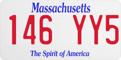 MA license plate 146YY5