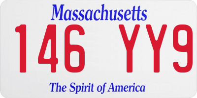 MA license plate 146YY9