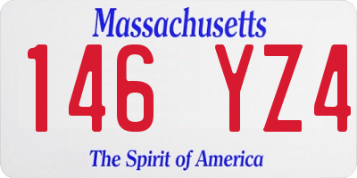 MA license plate 146YZ4