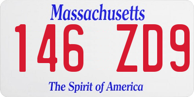 MA license plate 146ZD9