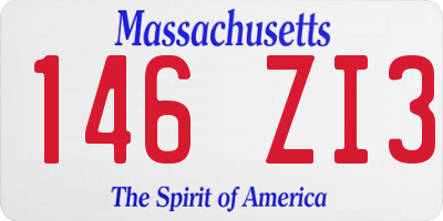 MA license plate 146ZI3