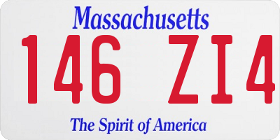 MA license plate 146ZI4