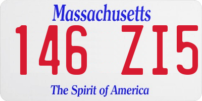 MA license plate 146ZI5