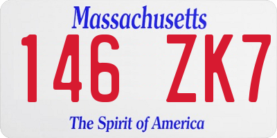 MA license plate 146ZK7