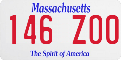 MA license plate 146ZO0