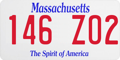 MA license plate 146ZO2