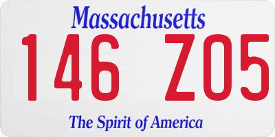 MA license plate 146ZO5