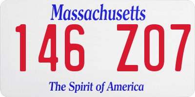 MA license plate 146ZO7