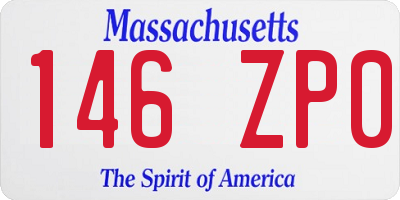 MA license plate 146ZP0
