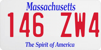 MA license plate 146ZW4
