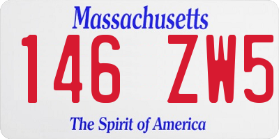 MA license plate 146ZW5