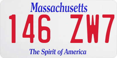MA license plate 146ZW7