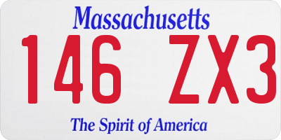 MA license plate 146ZX3