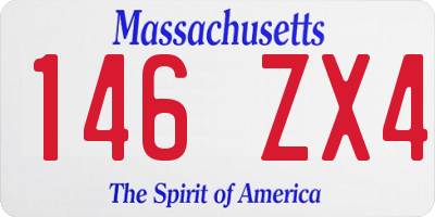 MA license plate 146ZX4