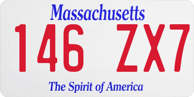 MA license plate 146ZX7
